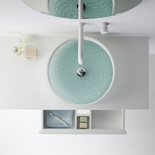 Kaleidoscope Motif 504mm Above Counter Basin with Etched Glass Base